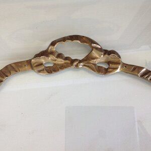 Vintage Ornate Brass Bow Swag Wall Hanging Accent